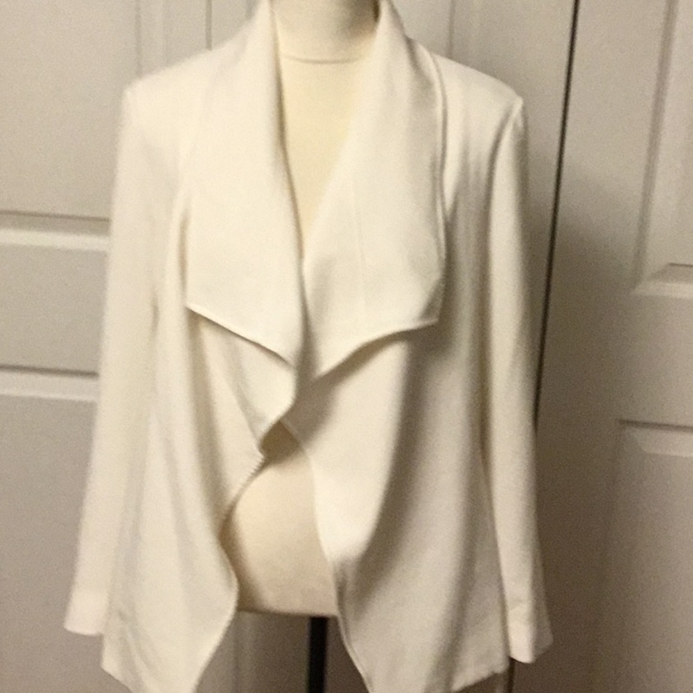 Club Monaco White Blazer with Draped Shawl Collar - Picture 3 of 6